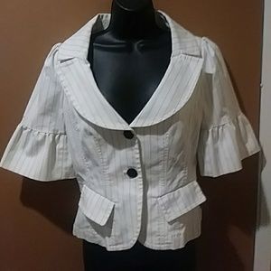 Pulsion Pin Striped Button Blazer Blouse Sz 6